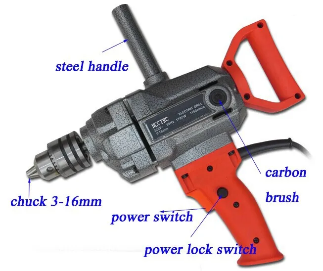 NCCTEC ручной Электрический смешивания дрель Бесплатная доставка | 1700 Вт 3-16 мм chuck