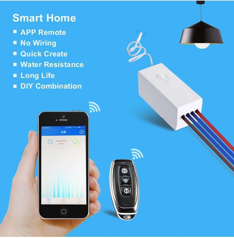 Smernit беспроводной wi-fi-переключатель 220 В приложение дистанционное управление приемник DIY умный дом умный универсальный переключатель