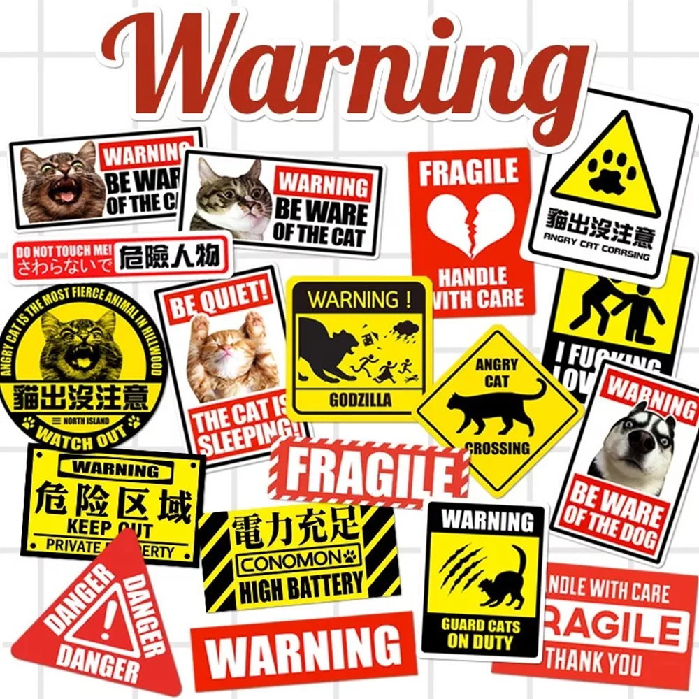18Pcs/lot Warning Fragile Sign Sticker For Kids Toys