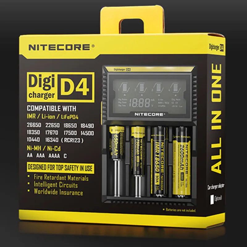 Nitecore D4 Digicharger LCD Display Battery Nitecore Charger