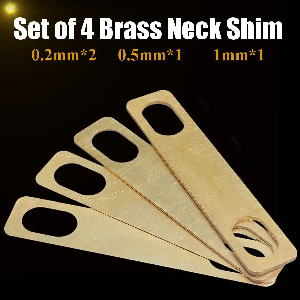

4Pcs Brass Guitar Bass Neck Shims 0.2mm 0.5mm 1mm Thickness For String Instruments Guitar Bass Pickup Replacement Accessories