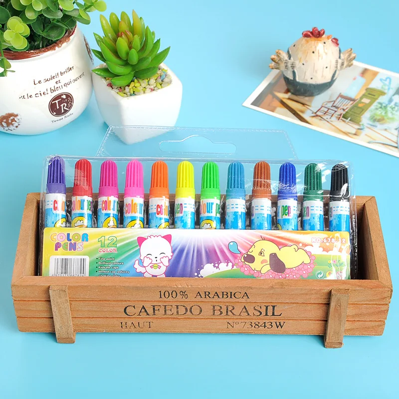

2019 Finecolour For Sharpie Soft Head Watercolor Pen Set 12 Color Stationery Coloring Brush Children For Graffiti