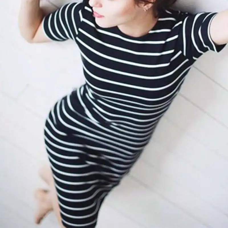 2018 Summer Fashion Dress Summer Women Maxi Long Slim Dresses Casual Loose Cotton Sundress for Female