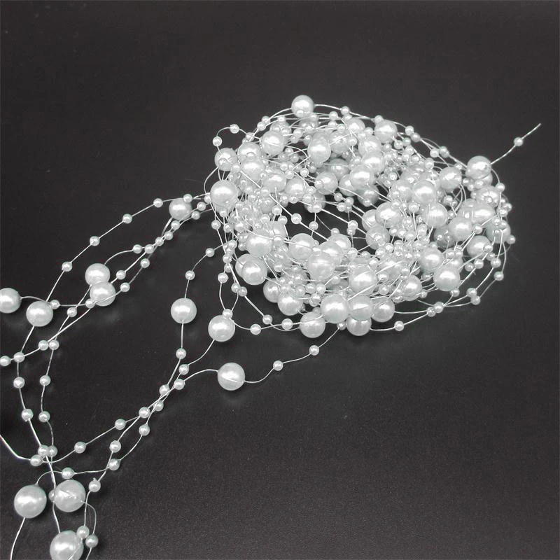

5 Meters 8+3mm Fishing Line Artificial Pearls Beads Chain Garland Flowers DIY Wedding Party Decoration Products Supply