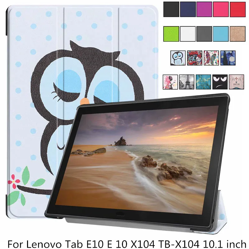 Чехол для lenovo Tab E10 X104 из искусственной кожи, Ретро Бизнес принт, тонкий защитный чехол-подставка для планшета Tab E 10X104