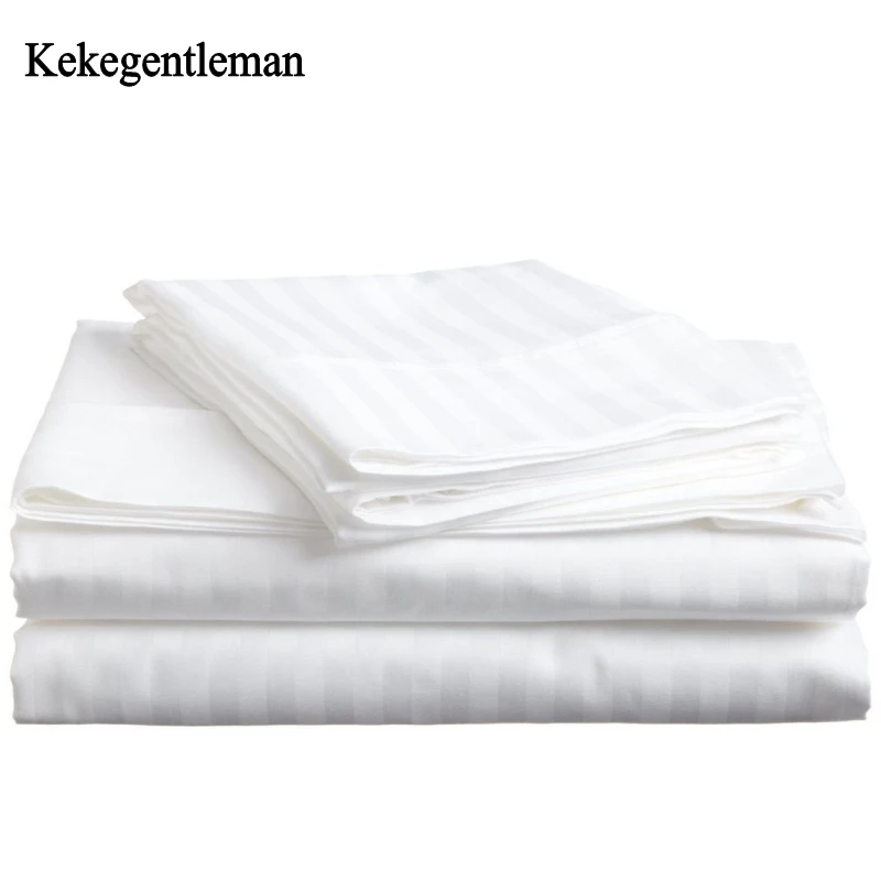 

100% Cotton Satin Stripe Bedding sets Twin Full Queen King 3/4PCS Hotel Home textiles Duvet Cover Sets Pillowcase Kekegentleman