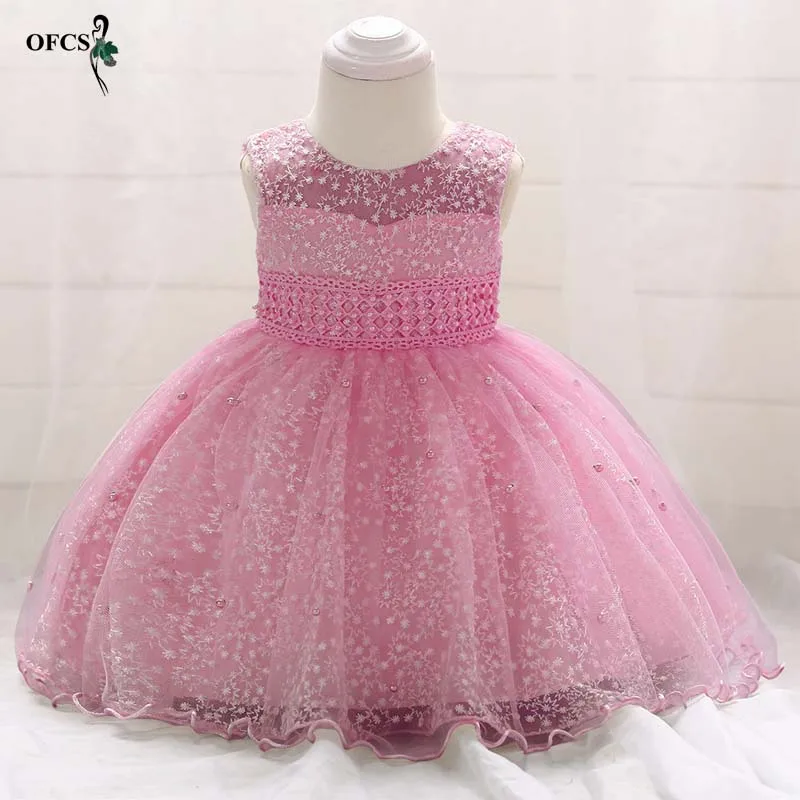 

New Floral Girl Dress Infant Kids Baby Girl Party Wear Nail bead Hollow out Dresses Girl Birthday Outfits Children Clothing 24M