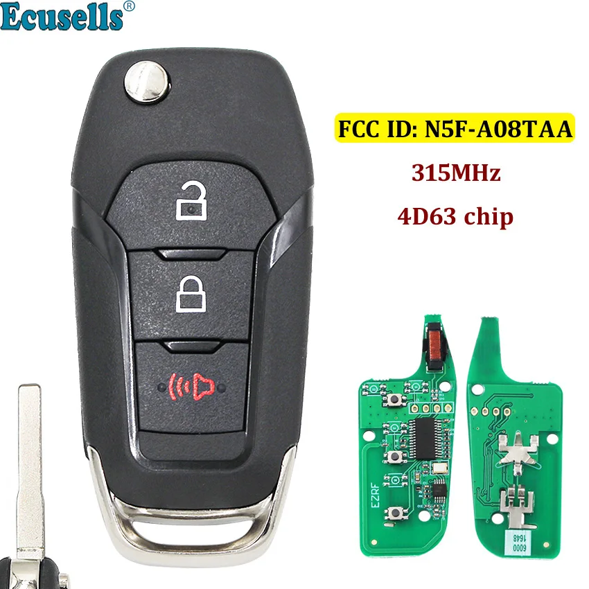 2 + 1/3 кнопки дистанционный ключ без ключа Fob 315 МГц для Ford Fusion 2013-2015 FCC ID: N5F-A08TAA HU101 |