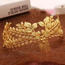 Nuevo diseño de hoja de hojas de oro corona nupcial joyería del pelo peine del pelo de la vendimia accesorios de la boda al por mayor las mujeres casco