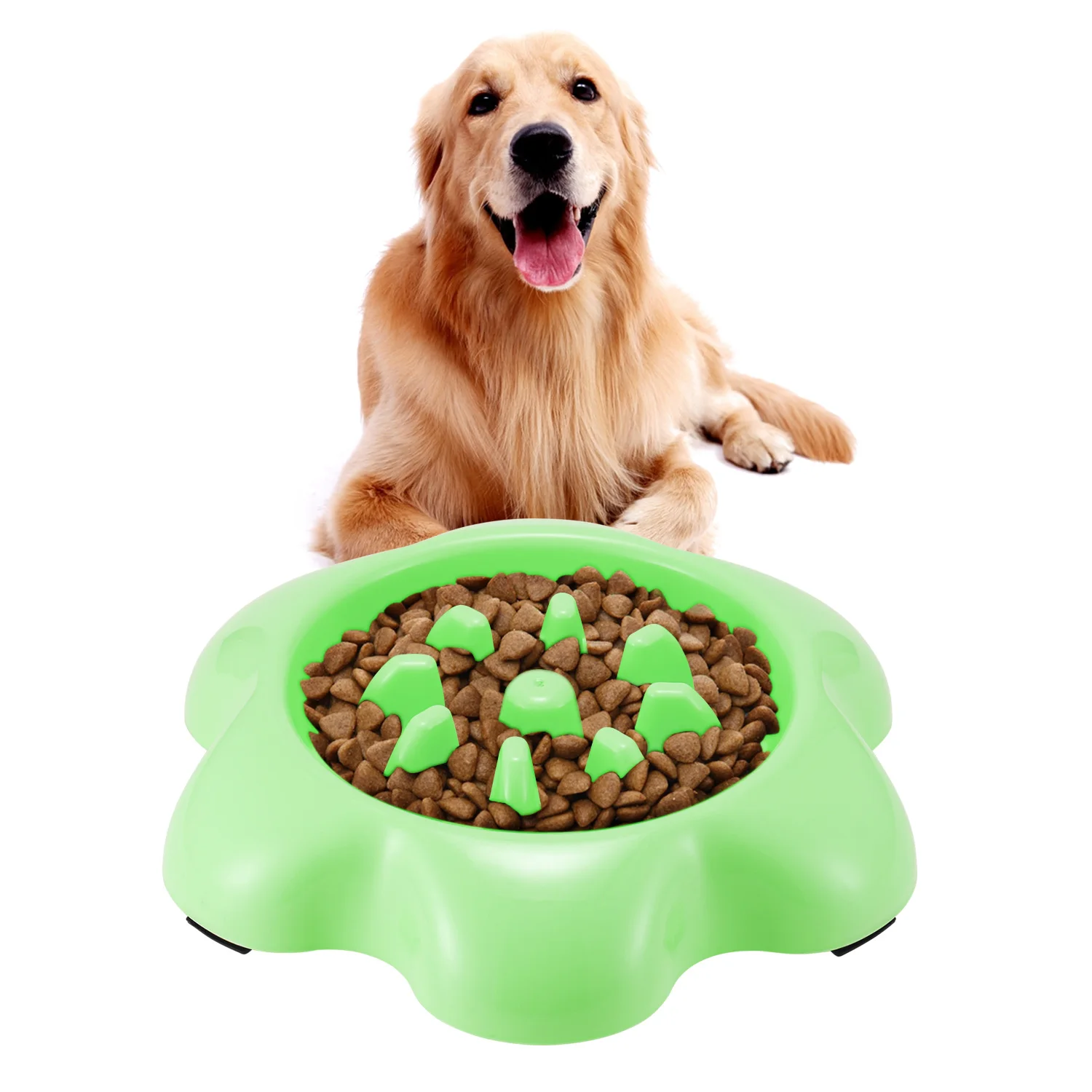 funny Pet Dog Food Feeders Fun Slow Feeding Large Plastic Dispenser