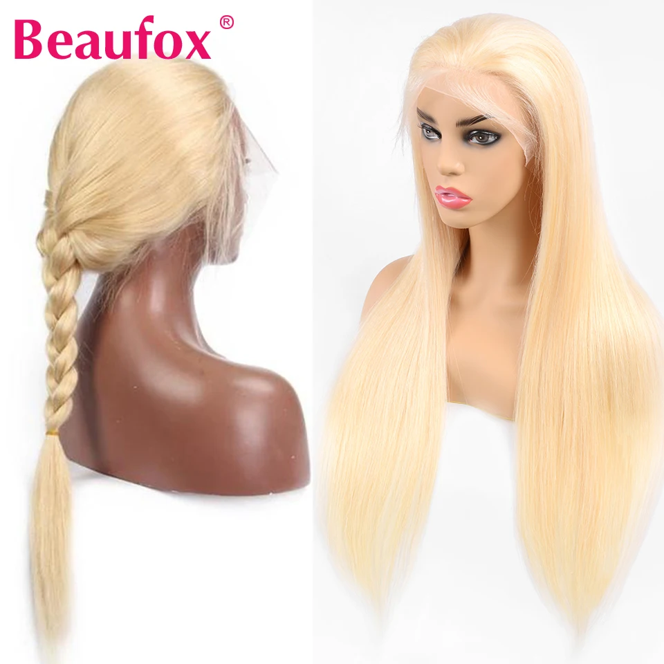 Beaufox Blonde 613 Lace Front Wig Pre Plucked Malaysian Straight Hair Wig 13x4 Lace Front Human Hair Wigs 150% Blonde Wigs Remy (5)