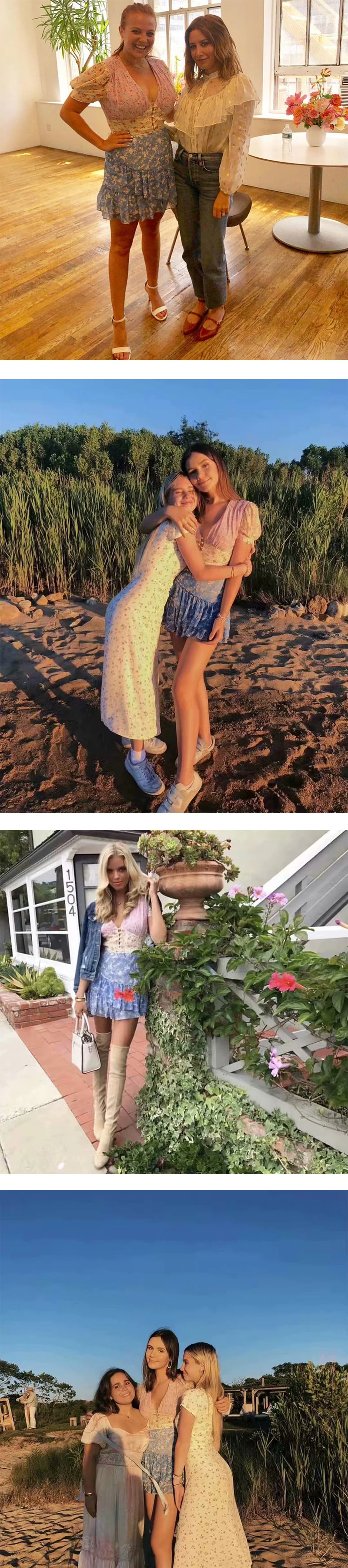 Boho loveshack summer dresses v neck ruffles slim silk-like holiday ins bloggers patchwork special interest mini dress pleated