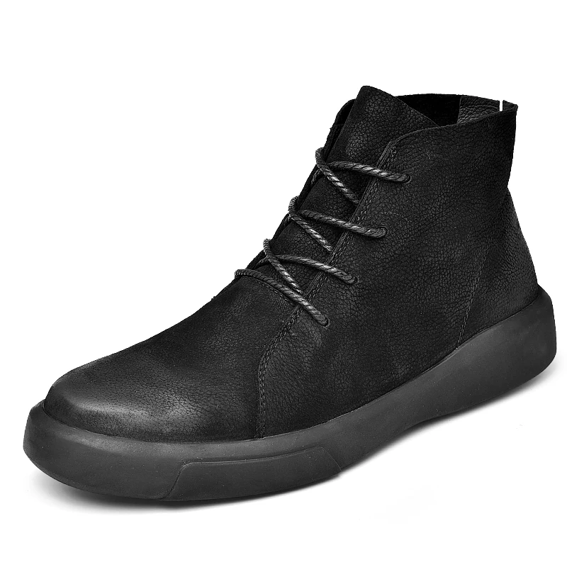 

2018 High Quality Suede Leather Autumn Winter Men Shoes Ankle Leather Boots Warm Winter Men Boots Brand Fashion Male Boots