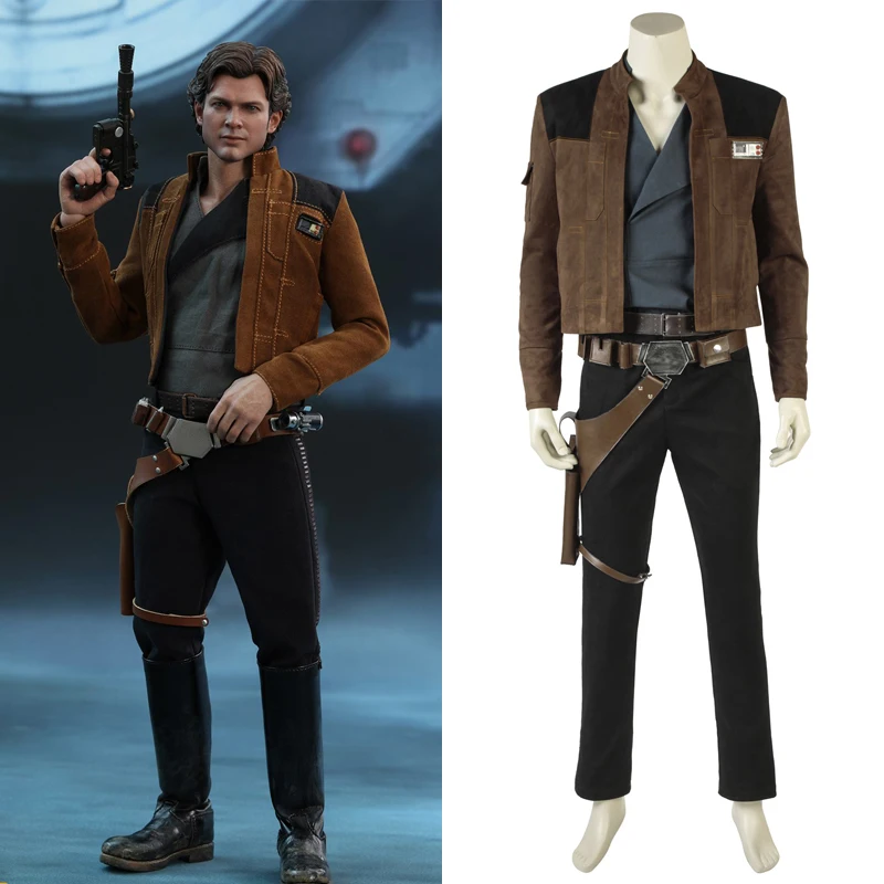 

Han Solo Costume Cosplay Jacket Solo A Star Wars Story Cosplay Coat Prop Superhero Halloween Outfit with Accessories Custom Made