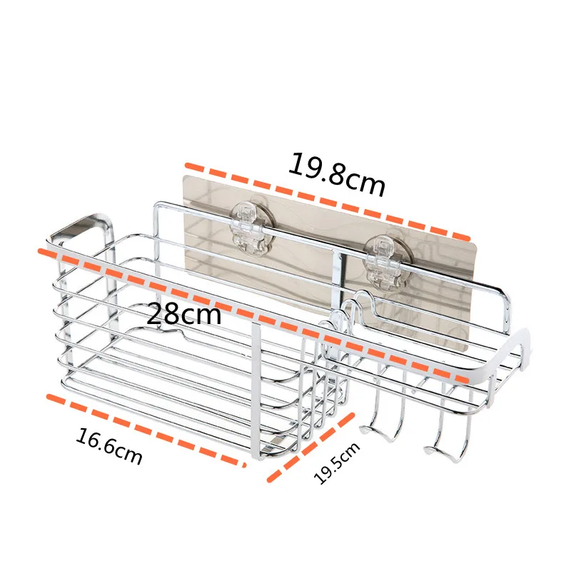 Free Punch  Bathroom Shelf  Stainless Steel Trimming Wall Hanging Kitchen Wall Quilts Shelf Storage Rack Bathroom Accessories