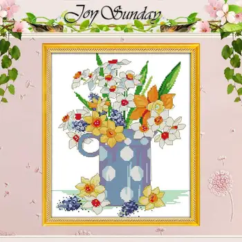 

Brilliant flowers painting counted Cross Stitch 11CT 14CT Cross Stitch Set Wholesale DIY Cross-stitch Kit Embroidery Needlework