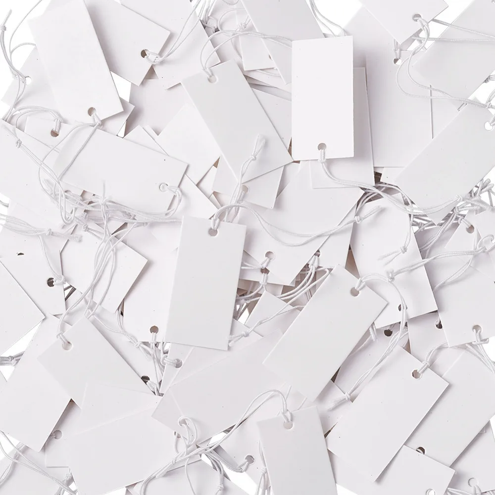 

100pcs/lot 35x18mm White Rectangle Paper Price Cards