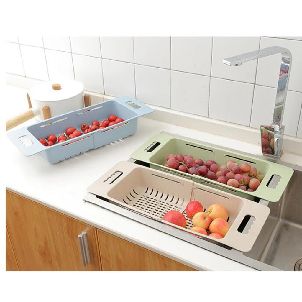 Expandable Dish Drying Rack Over The Sink in Straw Sink Dish Drainer Rustproof Kitchen Organization pots/pans Kitchen Holders