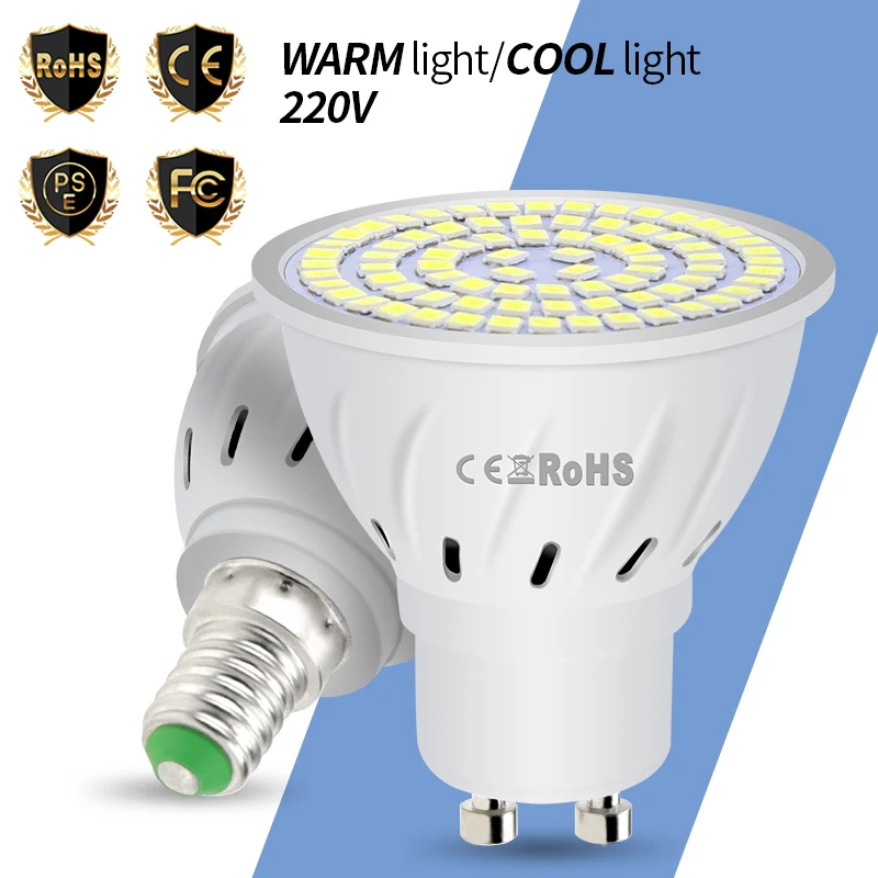 

E27 LED Bulb 220V GU10 Spotlight E14 LED Lamp 5W MR16 GU5.3 Corn Bulb B22 Ampoule 48 60 80leds Spot Light Energy Saving 2835 SMD