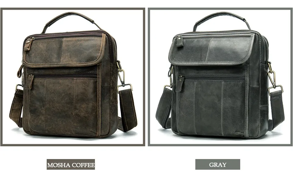 Men Shoulder Bag Men's Genuine Leather Casual Bags for Men Business Crossbody Handbag Flap Leather Bags bolsas male 5