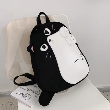 

Cartoon canvas duplex, new fresh school bag, cat backpack.