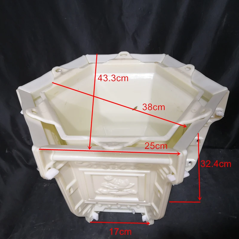 38 см/14.96in ABS Блокировка шестиугольная прочный домашний садоводческий бонсай DIY Lotos цветок тиснение бетона/цемент цветочный горшок плесень