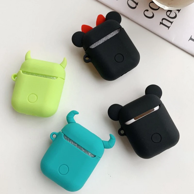 3D Cute Disney Earphone Case headset Cover For Apple Airpods Charging Case lovely girl earphones cartoon box for airpod case