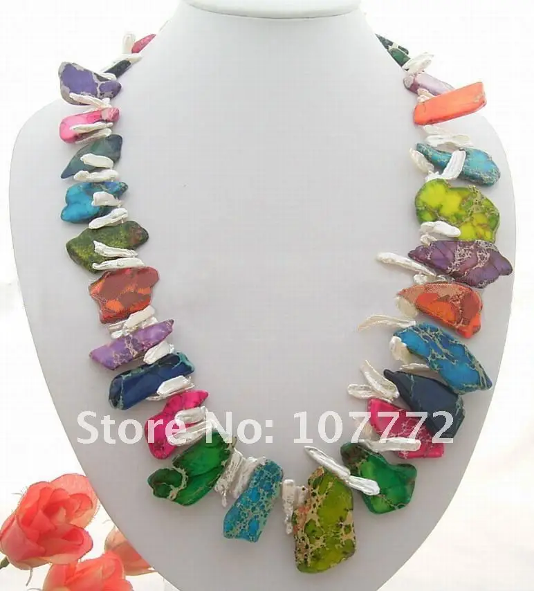 

25" Pearl&Imperial Stone Necklace