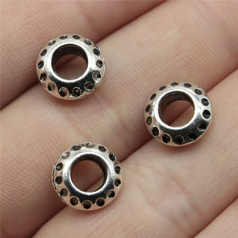 

WYSIWYG 12pcs 10x10x4mm Engraved Spacer Beads Fit Charm Findings Jewelry Making Antique Silver Spacer Beads Charms