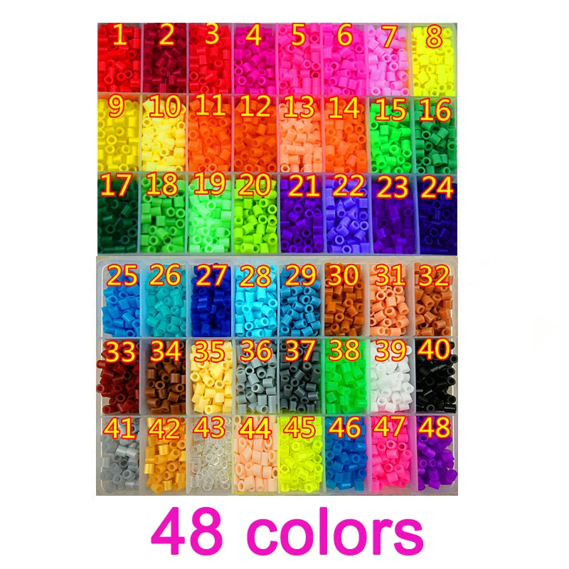 

48 Color Perler Beads 5000pcs ironing beads 5mm Hama Beads Fuse Beads jigsaw puzzle diy