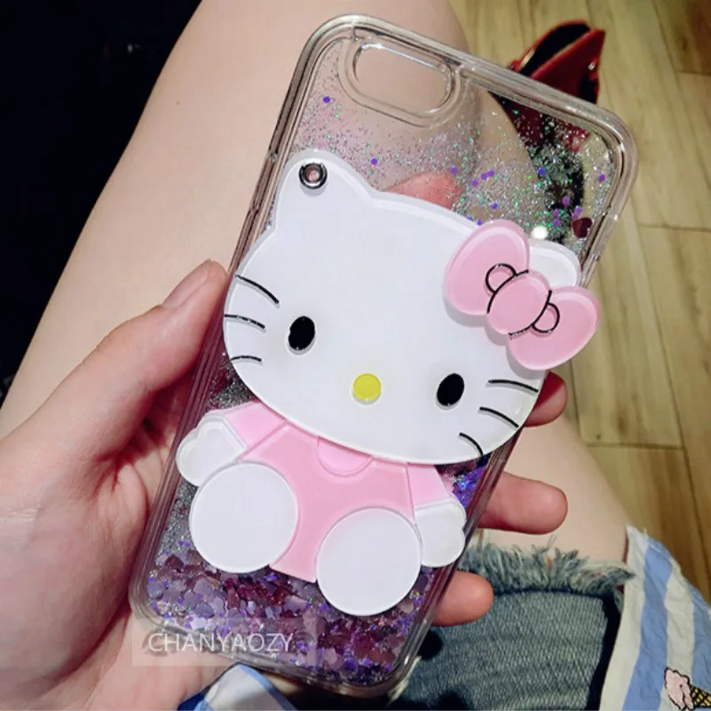 

P10 Plus Mirror Phone case For Huawei P10 Cases Silicone Cute Kitty Liquid Glitter TPU Soft Cover For Huawei P10 Lite Covers