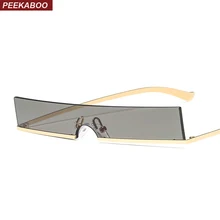 Peekaboo мужские узкие Солнцезащитные очки женские полуоправа красные золотые прямоугольные солнцезащитные очки для мужчин винтажные Ретро uv400 металлические