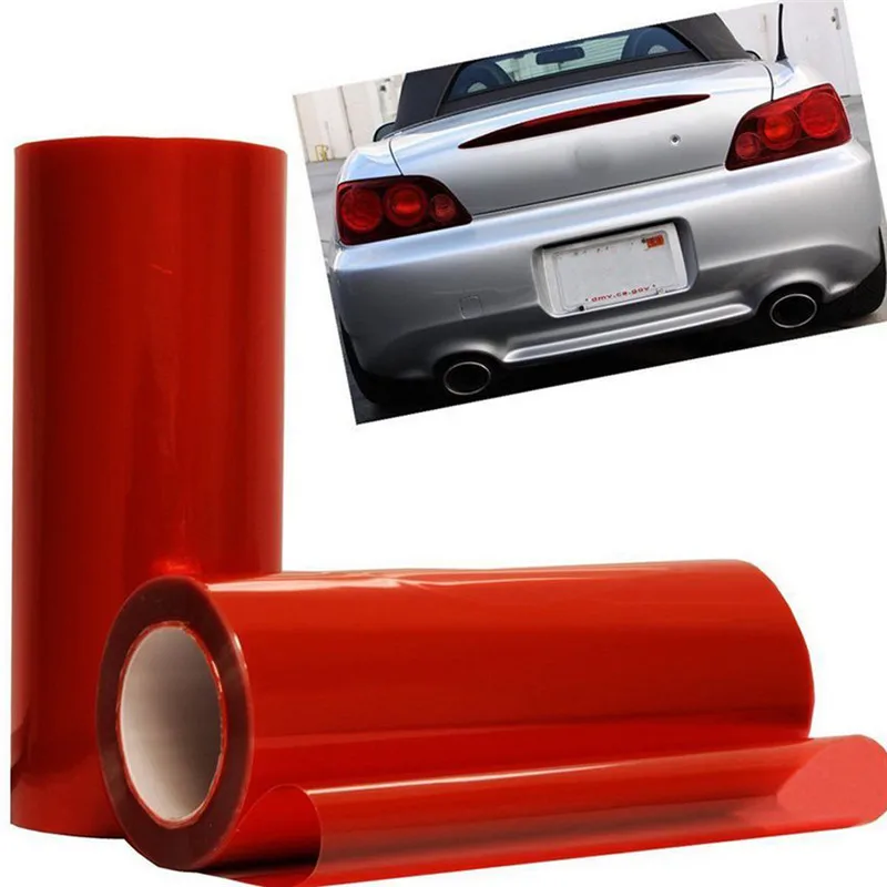 Red Auto Car Accessories Car Headlight Stickers Colorful Protector Sticker Vinyl Film Sheet Sticker Fog Light Sticker