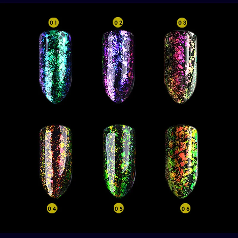 Голографический лазерный зеркальный блеск для ногтей волшебный порошок сверкающий сделай сам для ногтей Chorme Dust Holo Радужный дизайн ногтей украшения Маникюр