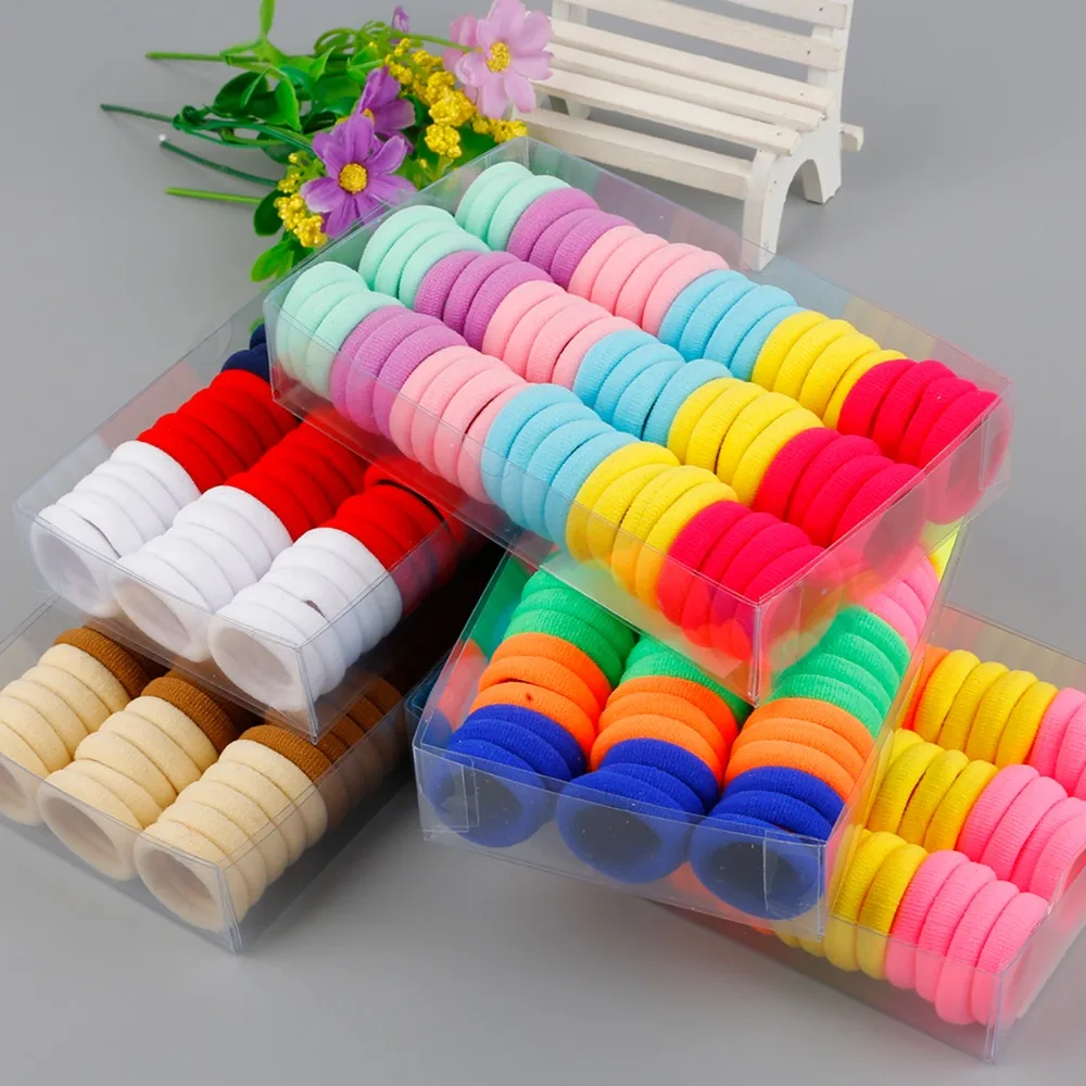 

66PCS/Lot 3cm Girls And Kids Hair Accessories Rubber Bands Candy Color The Ponytail Holder Elastic Hair Bands Headwear