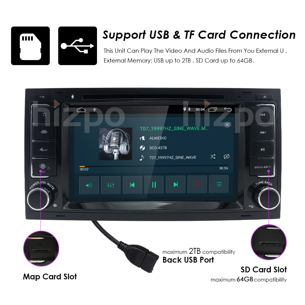 Discount IPS 4G Android9.0 2din Car DVD player For VW Touareg T5 Transporter Multivan multimedia GPS RADIO navigation SWC DVR RDS DAB DSP 20