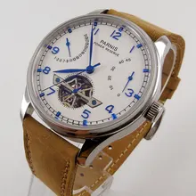 43mm parnis White Dial power reserve Date Blue Marks SS Case Automatic Mechanical men's Watch 43mm parnis White Dial power reserve Date Blue Marks SS Case Automatic Mechanical men's Watch