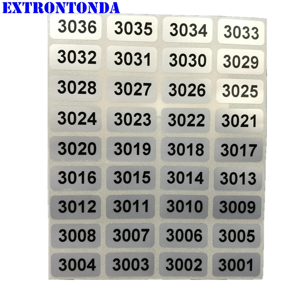 Sequential Number Labels Numbering Stickers Silver 40mm Round Consecutive 