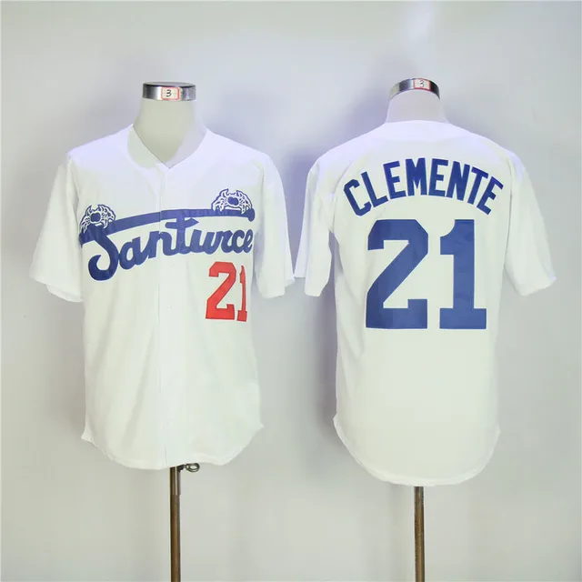 Roberto Clemente Jersey #21 Santurce Crabbers Puerto Rico In Baseball Jersey Baseballs Stitched Button Down Shirt Free Shipping