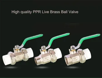 

PPR Water Pipe Brass Valve DN20 to 1/2" Female Thread Live Ball Valve Surface Nickel Plating Free Shipping