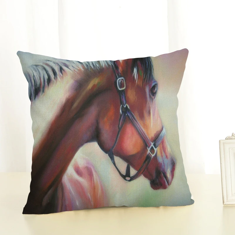 Новое поступление, креативная модная подушка с лошадью, наволочка для подушки, декоративная наволочка с рисунком, Cojines Almofada