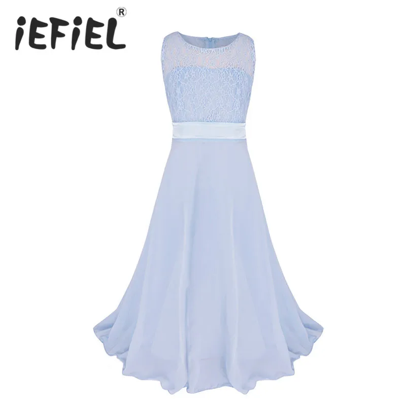 Infantil Vestido Girls Lace Flower Dress Kids Bridesmaid Wedding Formal Party Pageant Elegant Bridal Special Occasion | Детская одежда