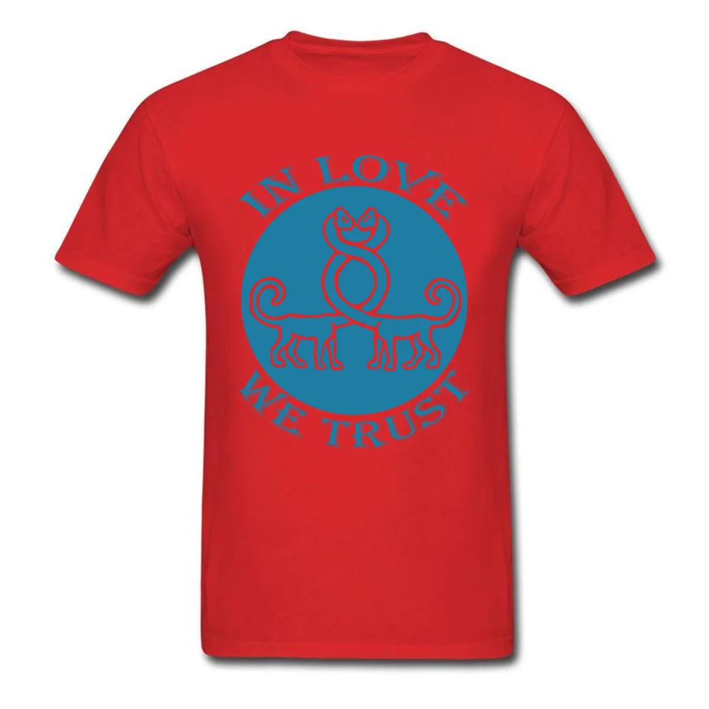Design IN LOVE WE TRUST T-Shirt 2018 Discount Summer Fall Short Sleeve Round Neck Tops Shirts 100% Cotton Male Casual Tee-Shirts IN LOVE WE TRUST red