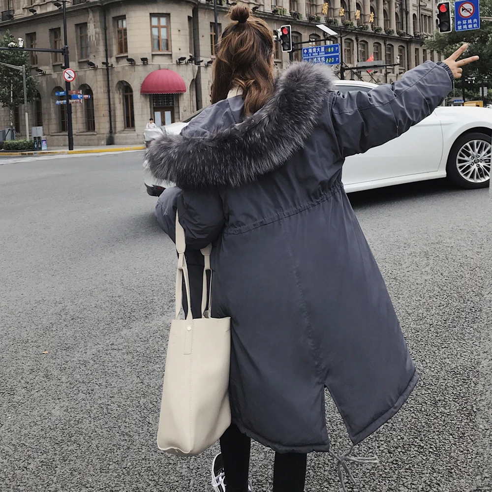 

2019 Winter Coat Women Long Sleeve Fur Hoodie Parkas Casual Warm Winter Jacket Women Plus Size Women Outwear