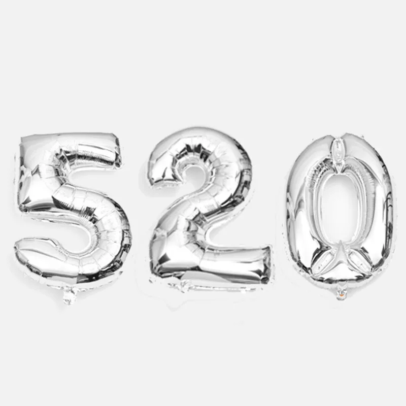 New 16 inch golden silver digital 0-9 aluminum film balloon camouflage cartoon toy birthday party decoration wedding decoration (1)