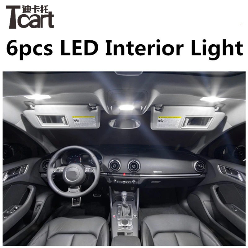 

Tcart 6pcs X free shipping Error Free LED Interior Light Kit Package for ford mondeo mk3 mk4 accessories 2000-2012
