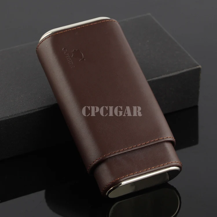 COHIBA портсигар мини коробка с увлажнителем держатель держит 3 сигары коричнево