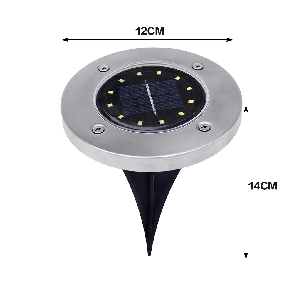 4 шт. Солнечный свет 12 светодиодный водонепроницаемый открытый путь наземная лампа для украшения сада