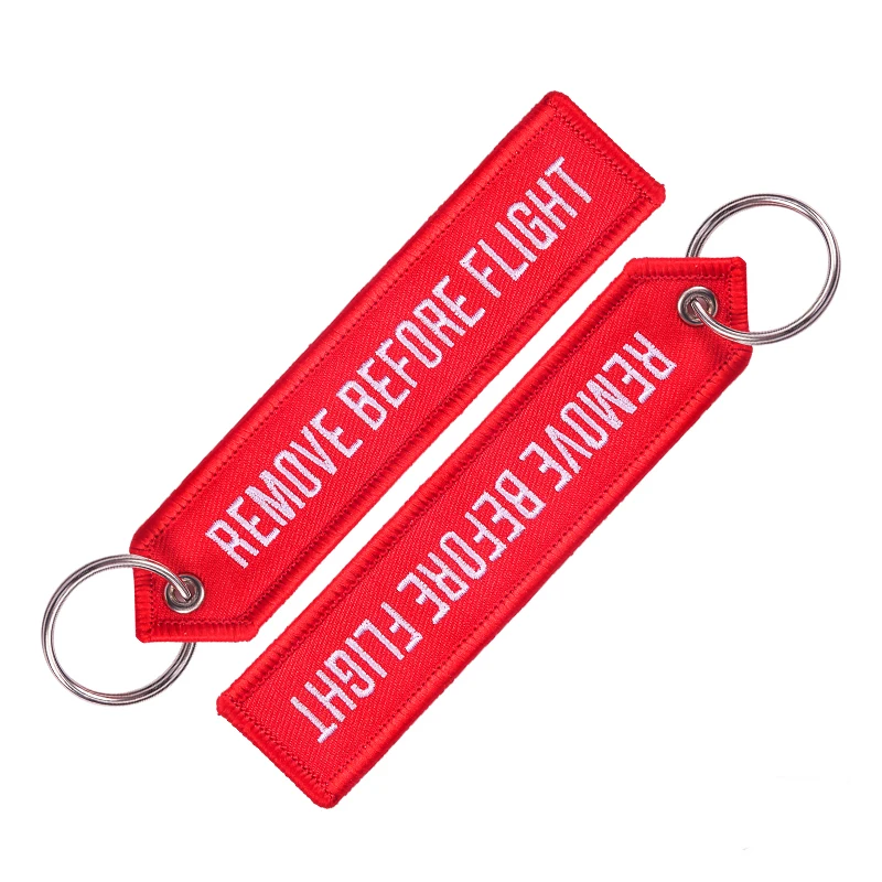 POMPOM 5pcs/lot Remove Before Flight Keychains for Aviation Gifts OEM Key Chains Embroidery Chain Keyring Key Chaveiro Jewelry