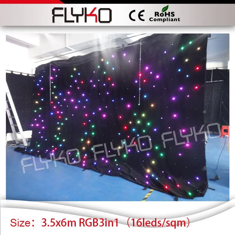

3.5m*6m LED Star Curtain RGB3in1 colorful LED Stage Backdrop LED Star Cloth for Wedding Decoration